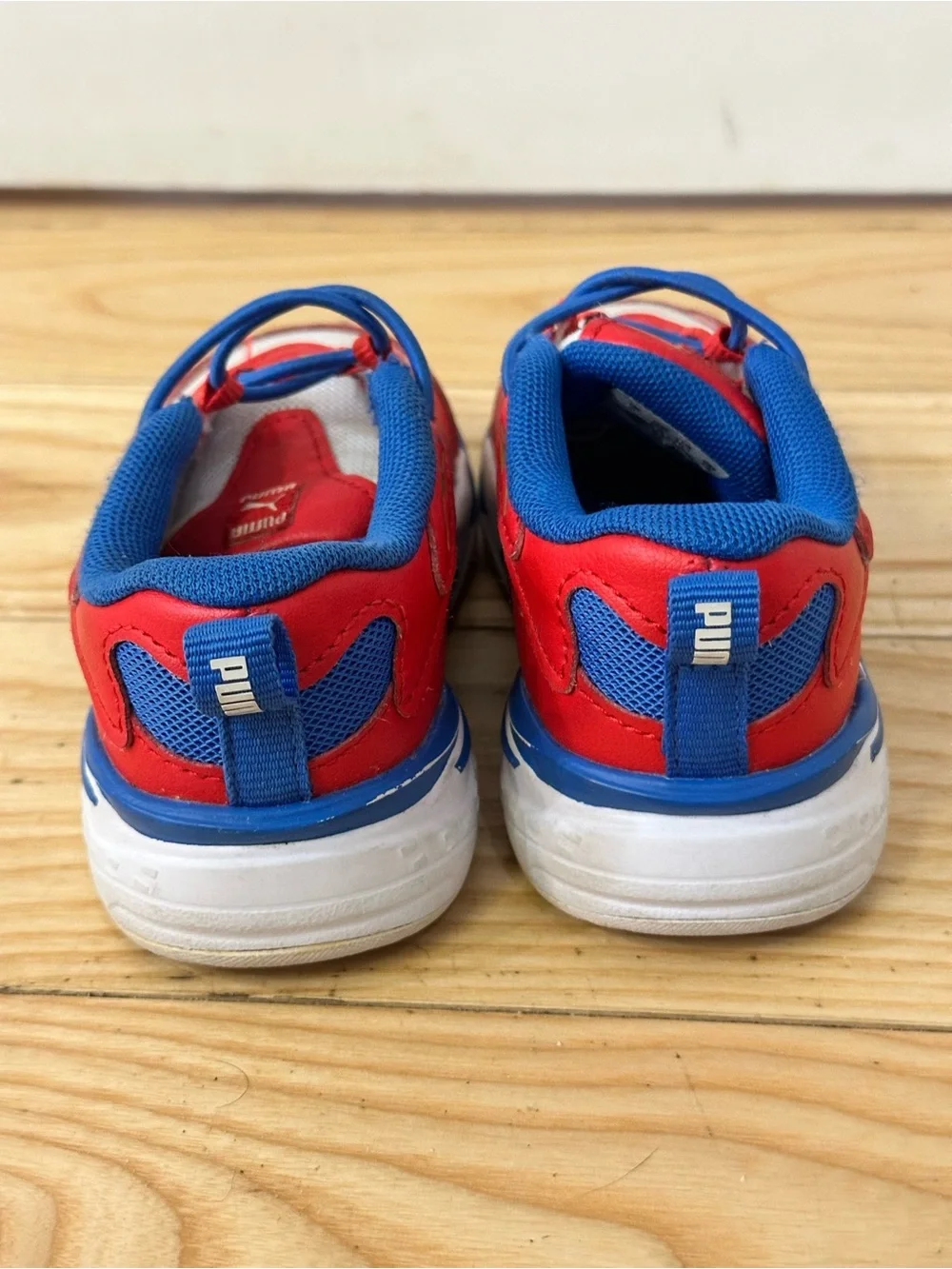 Puma Kids Red, Blue and White Low-Top Sneakers